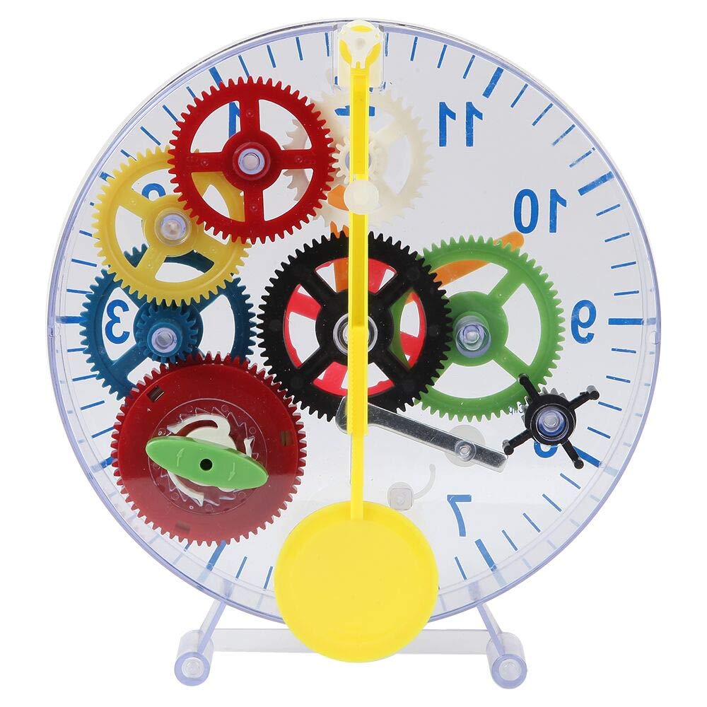 Lilys Home 31 Pieces Do-It-Yourself Childrens First Puzzle Clock Kit, No Batteries Required, Learn How Clock Gears Work, Color