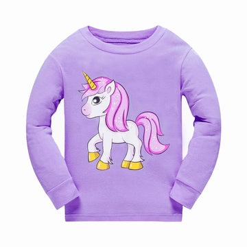 Pajamas For Girls Long Sleeve Pjs 100% Cotton Sleepwear Unicorn Pajama Toddler Clothes Kids 2 Pieces Pjs Sets Size 5T