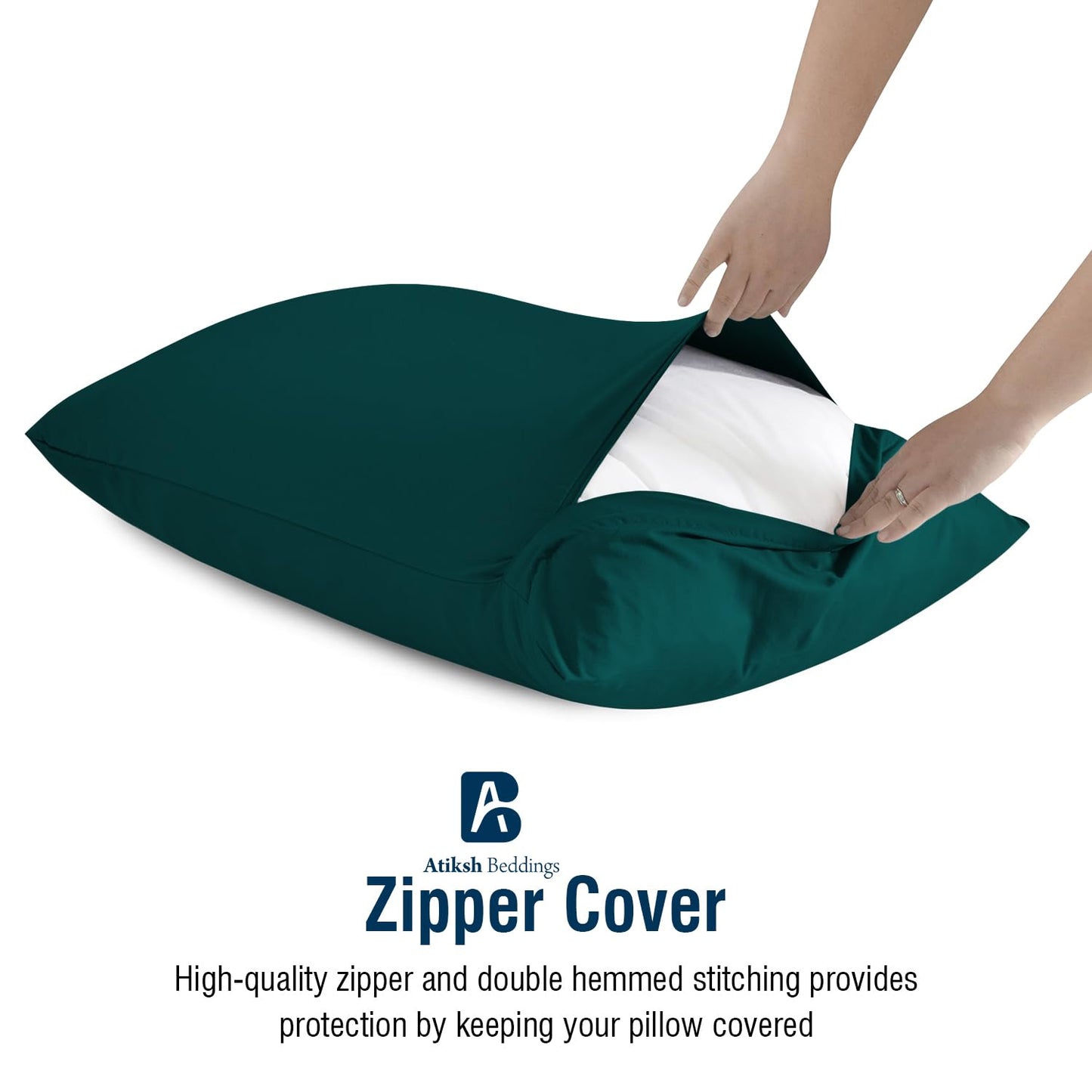 Pack Of 2 Toddler Travel Pillow Cases 100% Soft Egyptian Cotton, 500 Thread Count With Zipper Closure For Small Travel Pillowcas