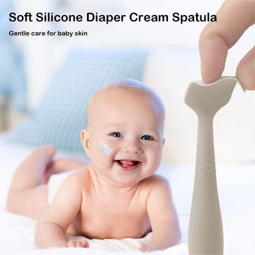 Roxanepig 2 Pack Baby Diaper Cream Spatula - Diaper Rash Cream Applicator For Butt Paste - Diaper Cream Brush For Newborns (Whit
