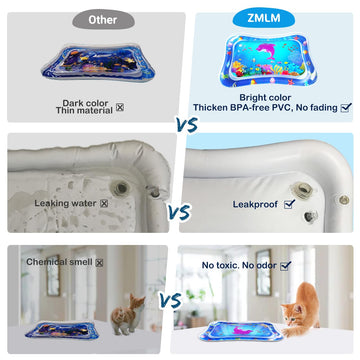 Zmlm Baby Tummy-Time Water Mat: Infant Baby Toy Gift Activity Play Mat Inflatable Sensory Playmat Babies Belly Time Pat Indoor S