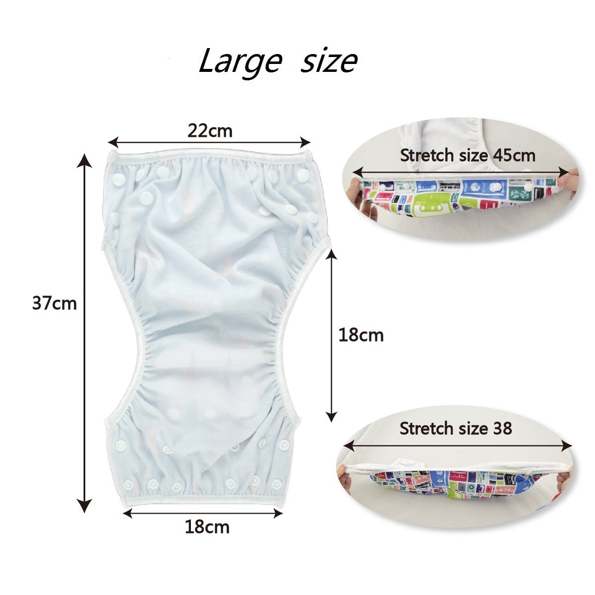 Alvababy Large Swim Diapers Baby & Toddler Snap One Size Reusable Adjustable Baby Boy (Summer Vacation Large 3Zswy16