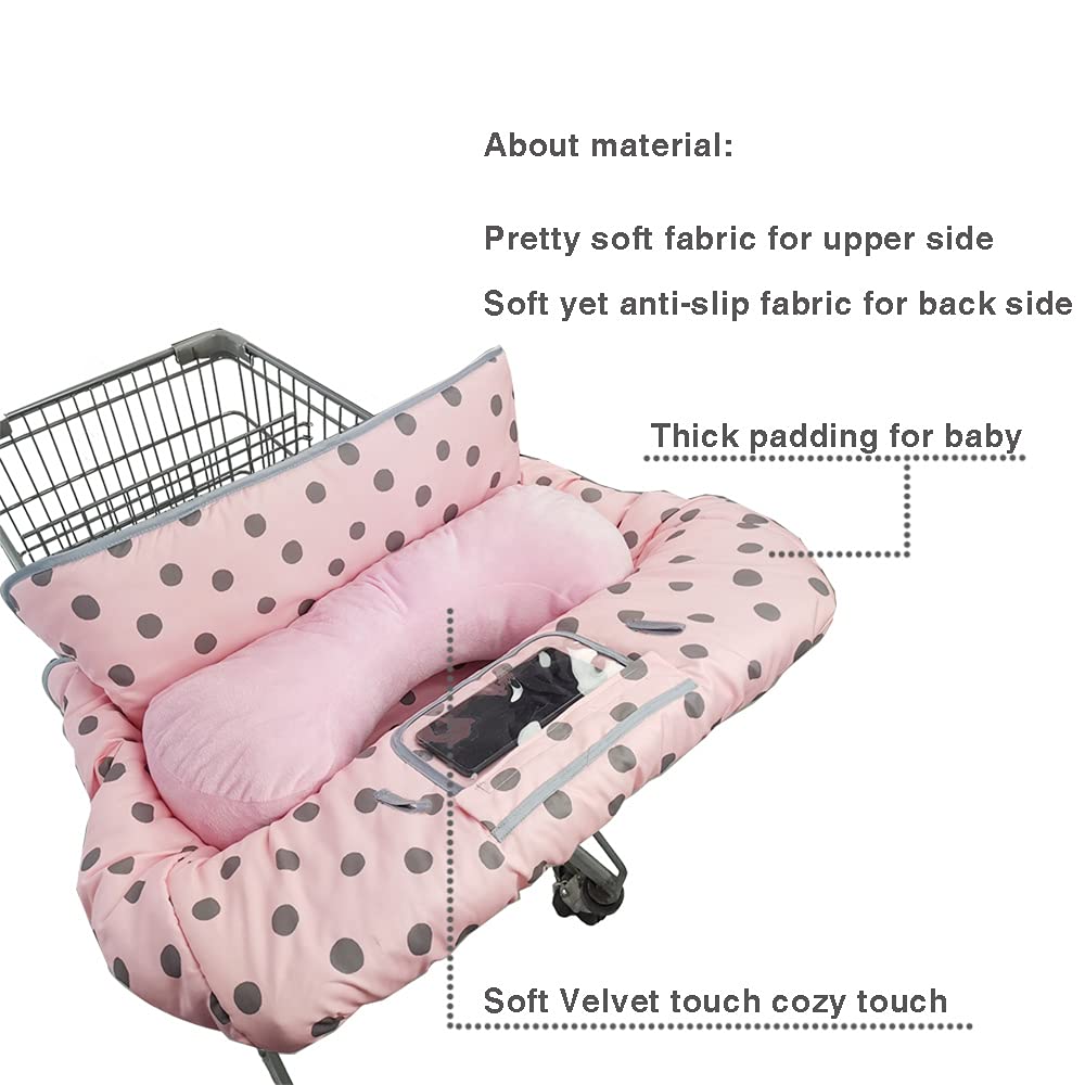 Dodo Nici Shopping Cart Cover For Baby/Toddler With Pillow, Cozy High Chair Cover, Pink