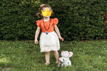 Rauoawby Toddler Little Princess Girls Necklace For Cosplay Moana Party Costume Dress Up With Flower Hair Clip