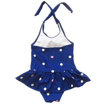 Jastore Baby Girls Swimwear One Piece Swimsuits Beach Wear With Headband (4-5T, Blue)