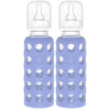 Lifefactory Glass Baby Bottles With Silicone Protection - 2-Pack, 9 Oz Bottles, Blueberry