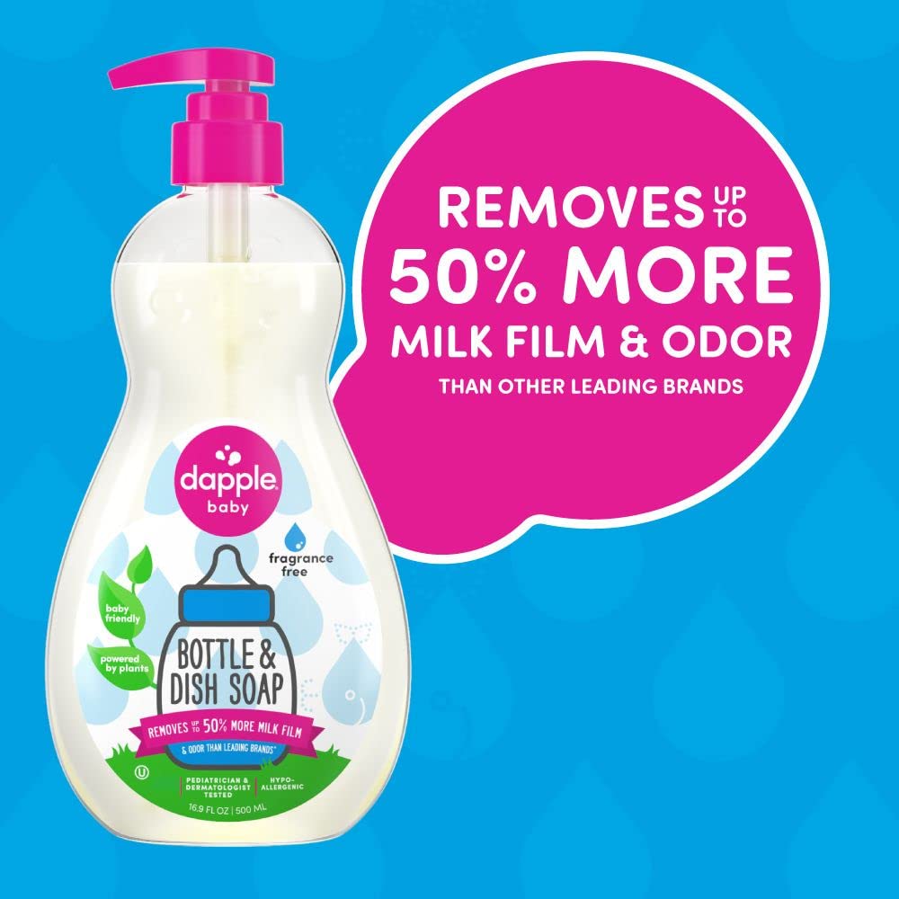 Dapple Baby Bottle & Dish Liquid Fragrance-Free Travel Size 3 Oz