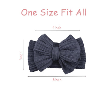 Chiduerm Baby Bows Headbands Nylon Hairbands Baby Girl Bows Hair Accessories For Infant Toddler Essentials(White Grey Blue, Mid)