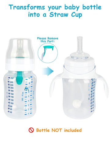 Sippy Straw Cup Soft Conversion Kit For Philips Avent Anti-Colic Baby Bottle, Toddler Transition Kit With Silicone Sippy Spout N