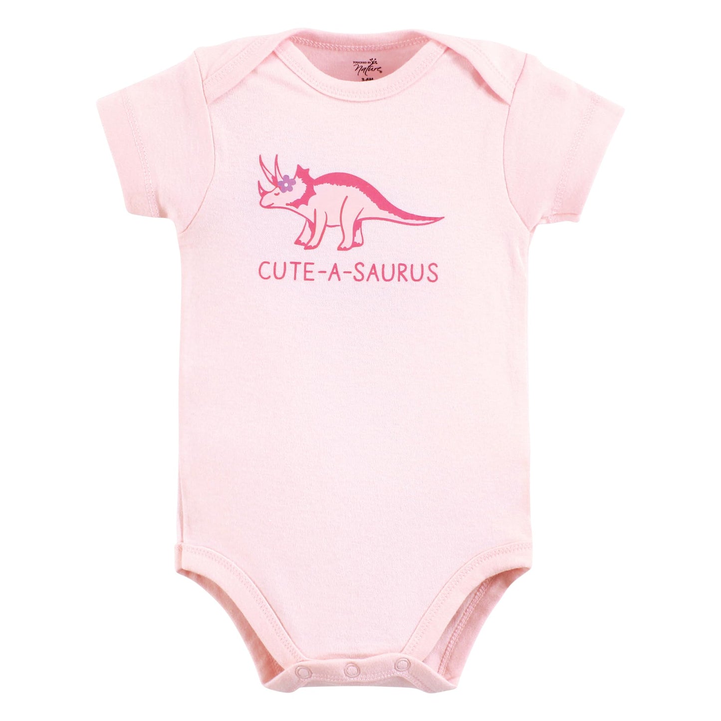 Touched By Nature Unisex Baby Organic Cotton Bodysuits, Retro Dino, Preemie