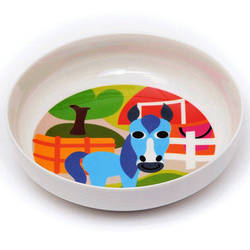 French Bull 4Pc Toddler Kids Feeding Melamine Tableware Flatware Bpa Free Dishwasher Safe, Durable Plate, Cup, Bowl, Divided Tra