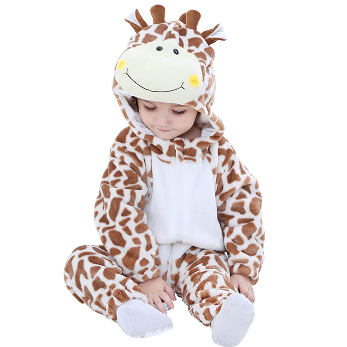 Merryjuly Unisex-Baby Animal Onesie Costume Cartoon Animal Outfit Homewear Baby One-Piece Rompers(100Cm/(18-24 Months), Giraffe)