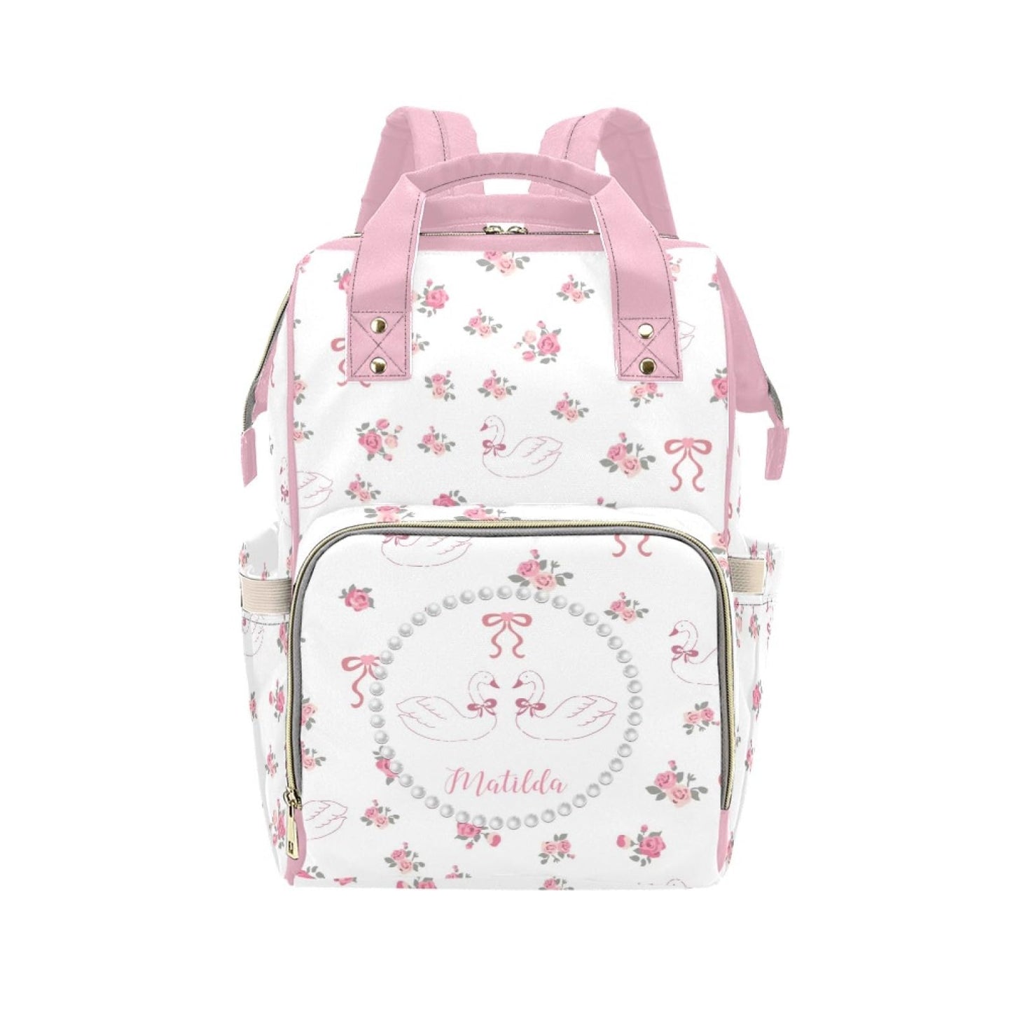 Personalized Baby Diaper Bag Backpack for Women, Custom Name Nursing Mommy Daypack, Diaper Bag for Girls Boys, New Mom Gifts (Sw