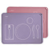 Chamos Montessori Placemat For Toddlers - Kids Silicone Mats For Dining Table - Set Of 2 - Table Setting Learning (Lavender And