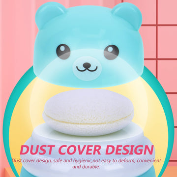 Osaladi Baby Powder Bottle: Cartoon Bear Powder Puff Box, Infant Loose Powder Box With Puff, Talcum Powder Container, Portable P
