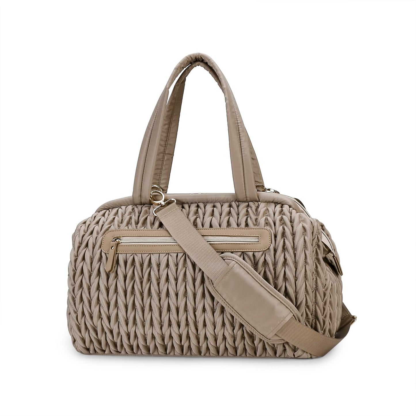 Diaper Quiltde Tote Large Mommy Maternity Bag Stroller Bag Upgrade Multi-Function with Adjustable Shoulder Strap (Brown 1)