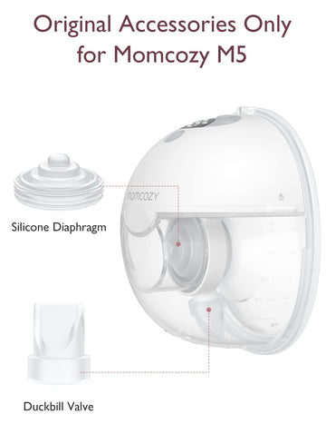 Momcozy Duckbill Valves & Silicone Diaphragm Compatible With Momcozy M5. Original Momcozy M5 Breast Pump Replacement Accessories