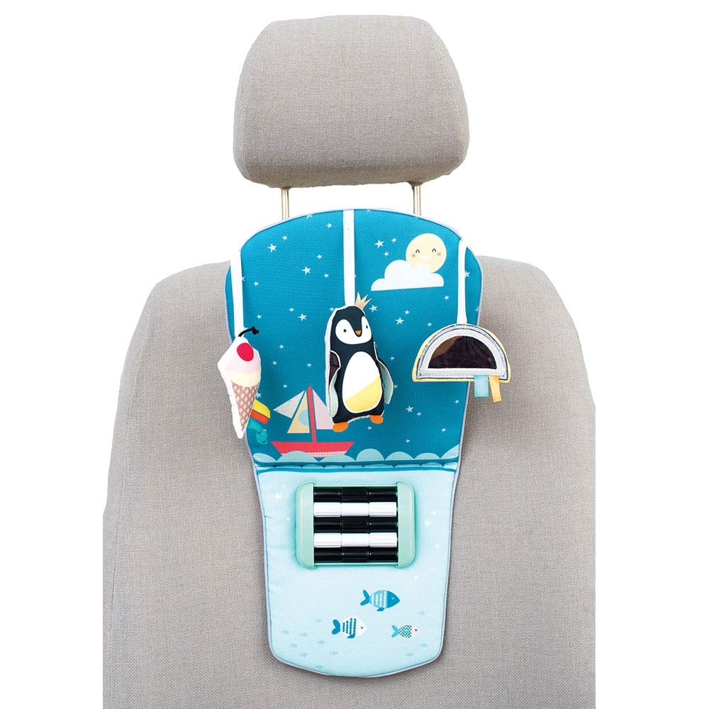 Infant Car Toy Travel Activity Center Baby Car Seat Toys for Babies 0-6 Months Arch with Mirror, Rattle, Teether Hanging Toy for