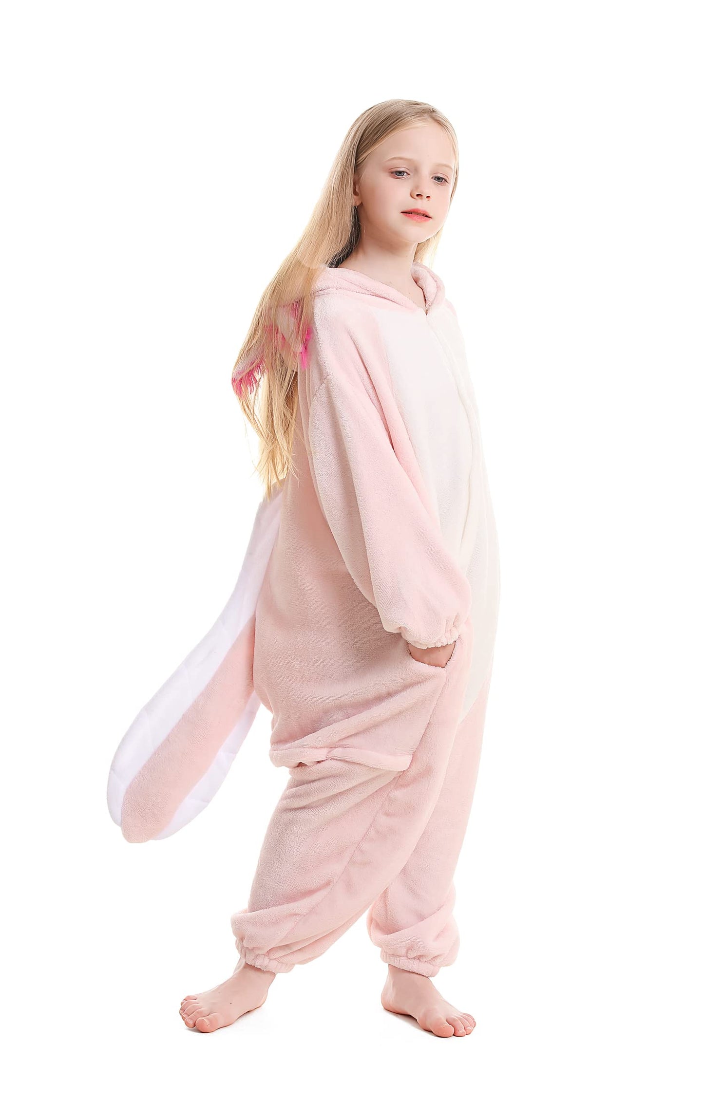 Atoz Onesie For Kids, Animal Pajamas Halloween Cosplay Costume For Girls Boys, Pink Axolotl 10-11Y