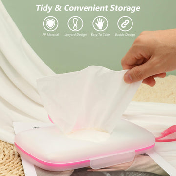 Wipes Dispenser For Travel, Portable Wipe Holder Wipes Container Refillable Diaper Wipe Case For Travel Outdoor Cars Wipes Pouch