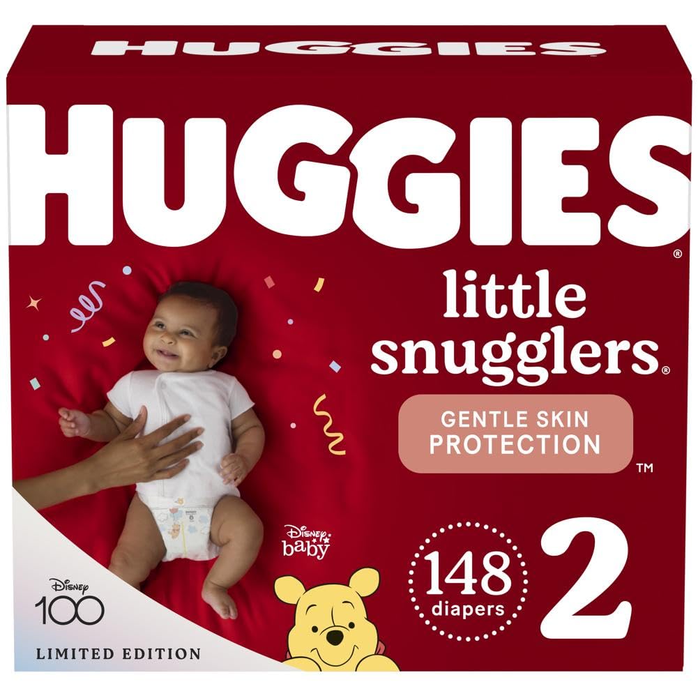 Huggies Size 2 Diapers, Little Snugglers Baby Diapers, Size 2 (12-18 Lbs), 148 Count
