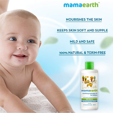Mamaearth Soothing Massage Oil For Babies | Long Lasting Moisturization With Sesame, Almond & Jojoba Oil | Nourishes & Keeps Ski