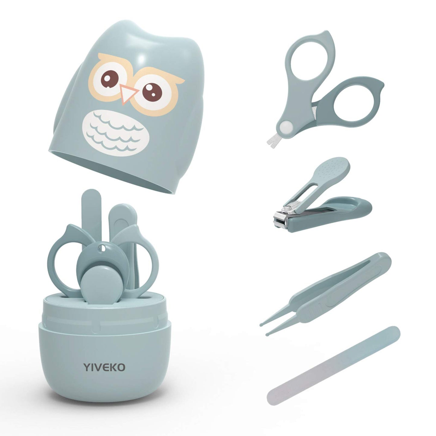 Yiveko Baby Nail Kit, 4-In-1 Baby Nail Care Set With Cute Case, Baby Nail Clipper, Scissor, Nail File & Tweezer, Baby Manicure K