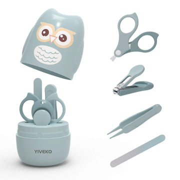 Yiveko Baby Nail Kit, 4-In-1 Baby Nail Care Set With Cute Case, Baby Nail Clipper, Scissor, Nail File & Tweezer, Baby Manicure K