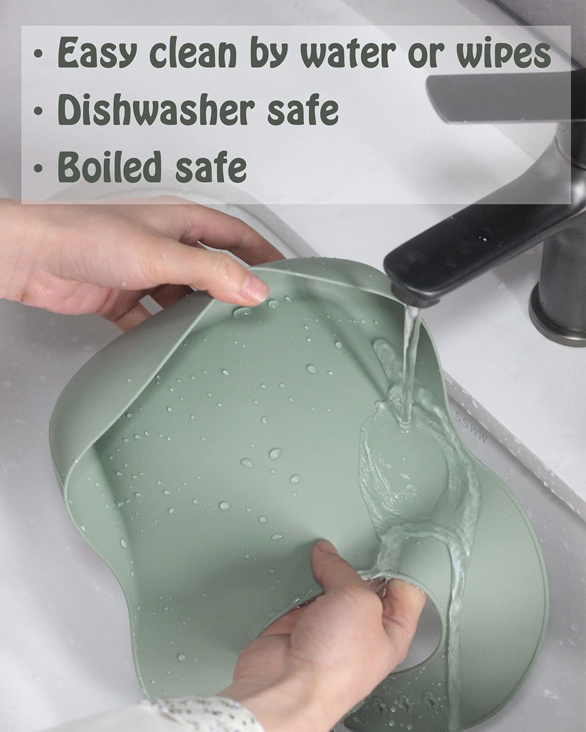 Ginbear Silicone Bibs For Babies Boy, Waterproof Adjustable Silicon Rubber Baby Feeding Bibs With Food Catcher Pocket For Toddle