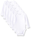 Hanes Baby Long Sleeve, Ultimate Flexy Bodysuits Boys & Girls, 5-Pack, Diamond White, 12-18 Months