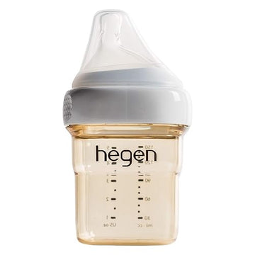 Hegen Baby Bottles - Anti Colic Baby Bottles Wide Neck - Breastfeeding System 5 Oz With Slow Flow Teats
