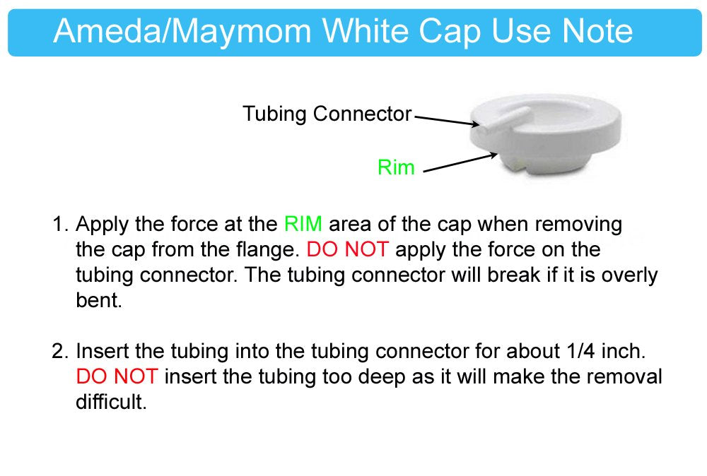 Maymom Tubing Parts for Ameda Purely Yours Pumps; (2 Tubes with caps/connector); Can Replace Ameda Tubing, Ameda Tubing Connecto