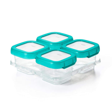 Oxo Tot Baby Blocks Food Storage Containers, Teal, 4 Ounce - Set Of 2