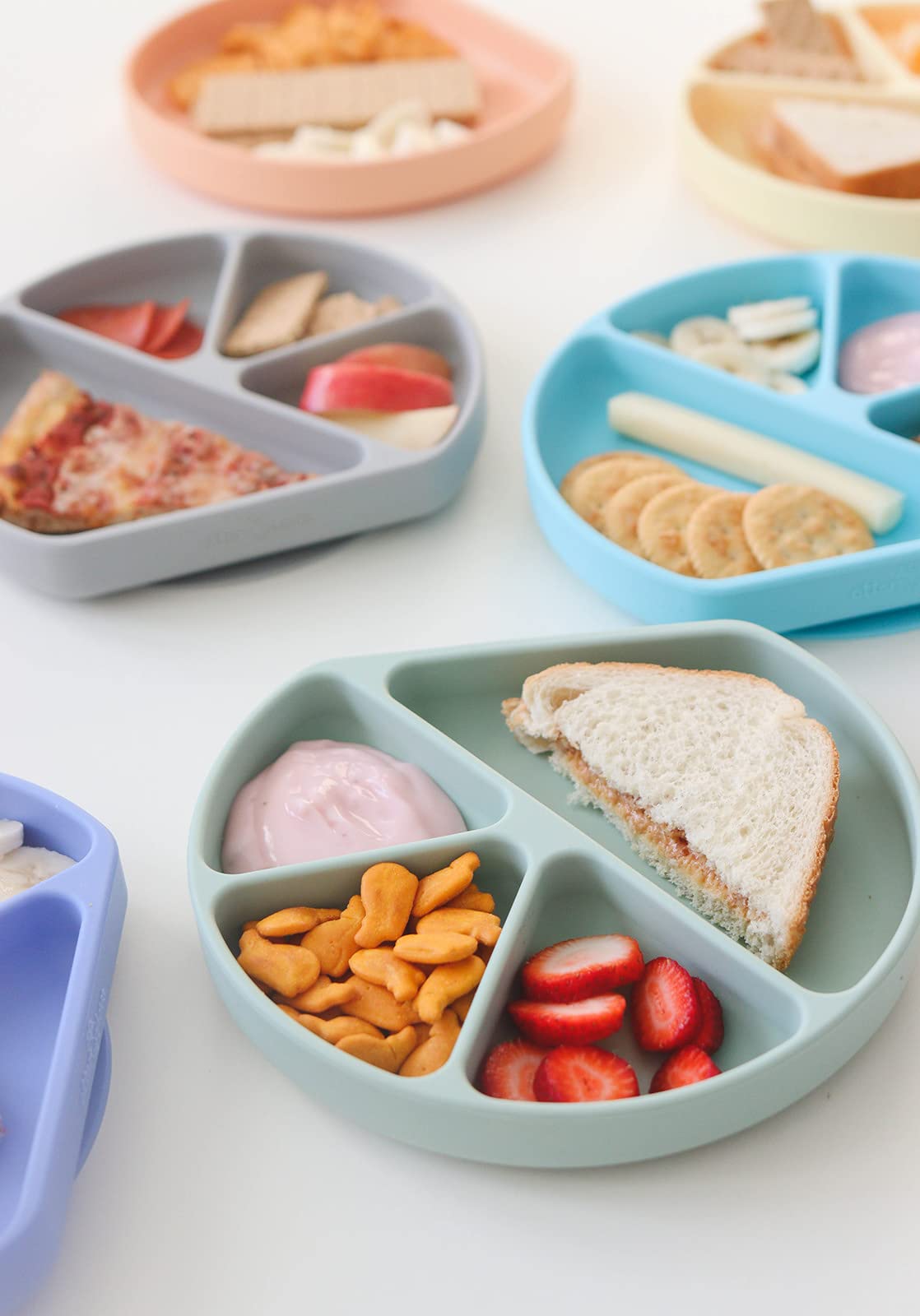 Otterlove Silicone Baby Plate With Suction Base - 100% Platinum Pure Lfgb Silicone With No Fillers - Bpa Free - Fits Most Highch