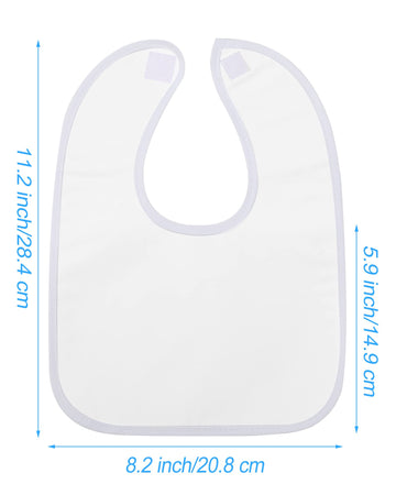 30 Pack Sublimation Blanks Baby Bibs Bulk 2 Ply Waterproof Absorbent White Bibs Unisex Baby Drool Bib With Hook And Loop Sublima