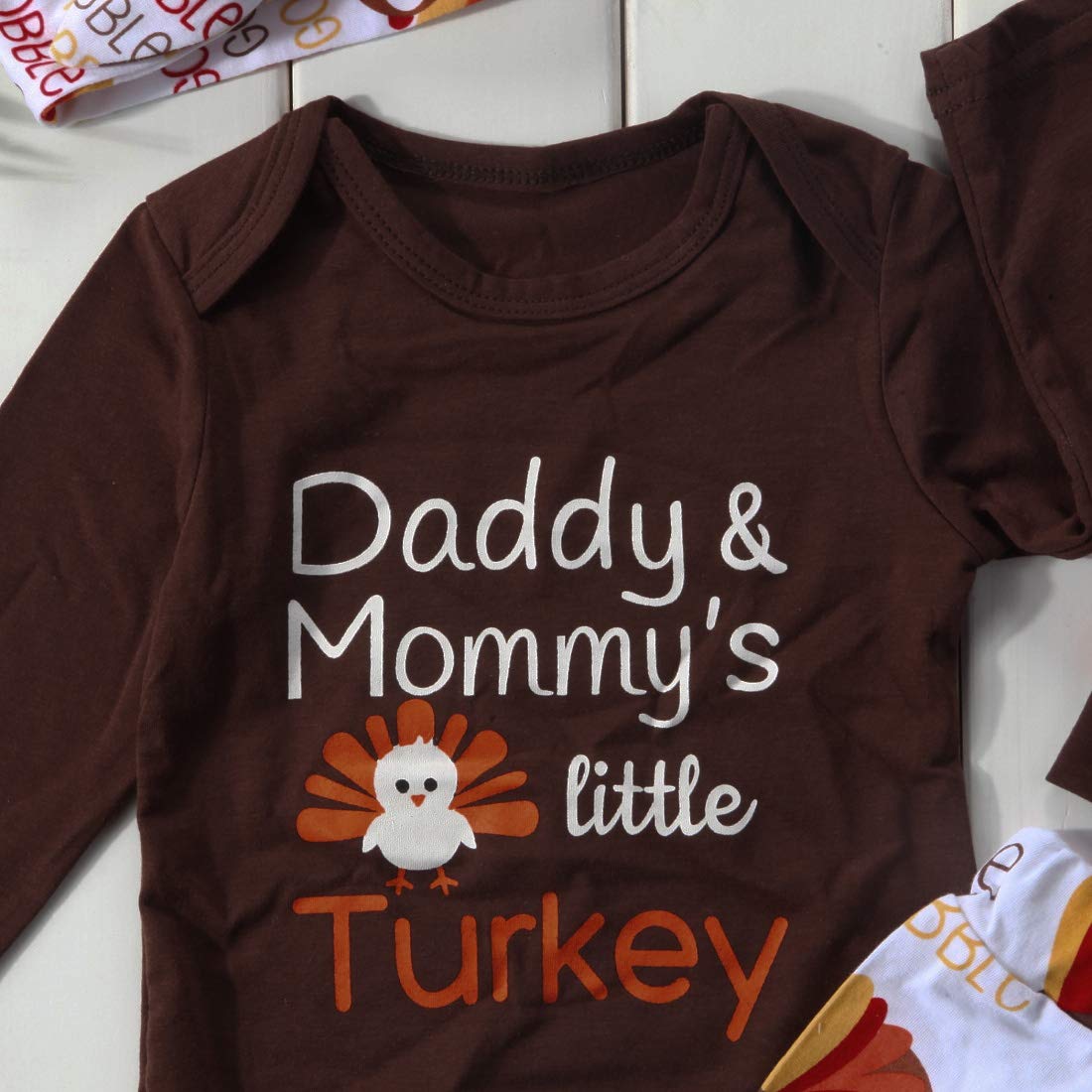 3Pcs Cute Infant Baby Girl Boy Halloween Thanksgiving Clothes Pumpkin Romper With Hat And Long Pants Outfits Set (6-9 Months, Br