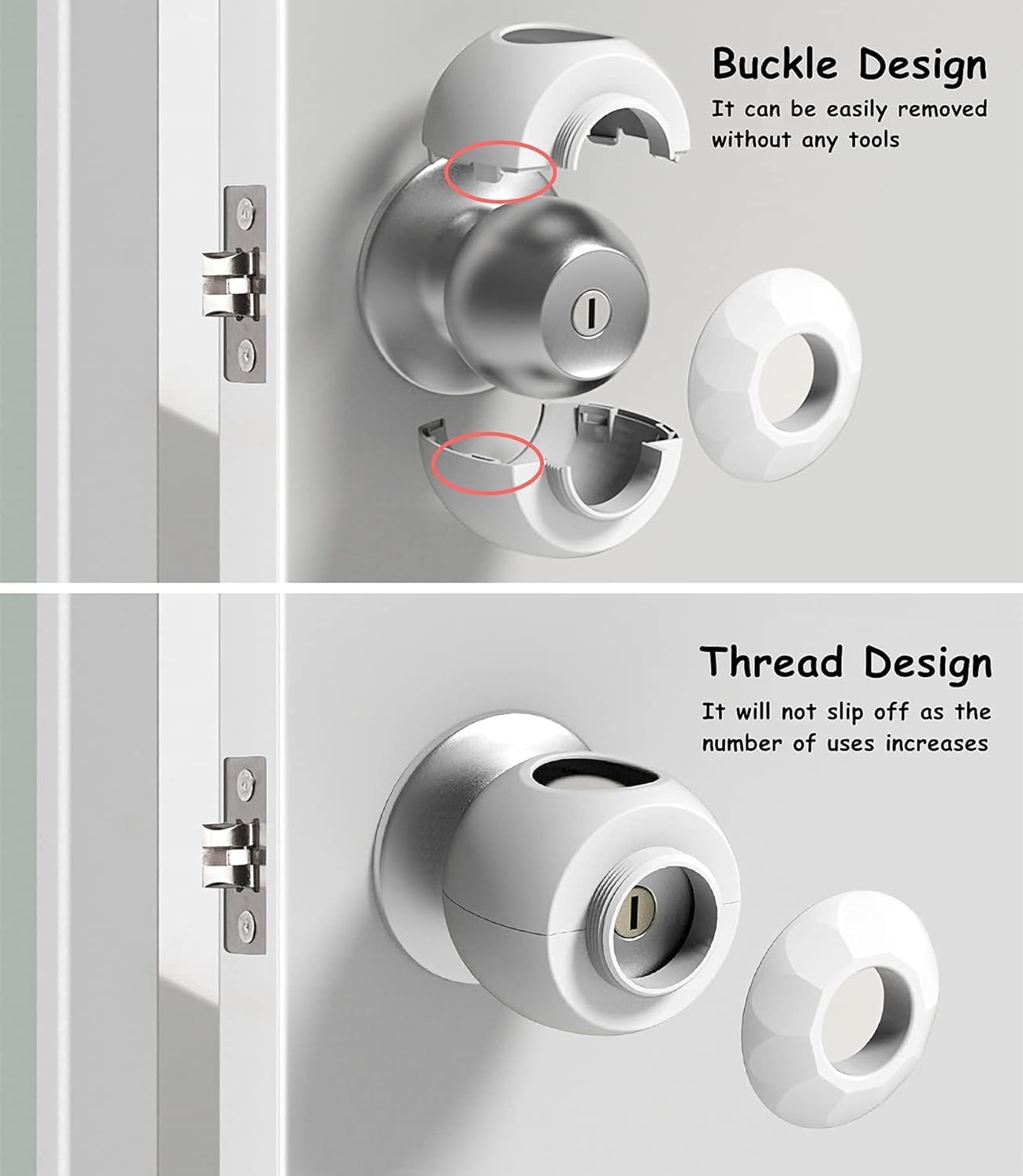 Baby Safety Door Knob Covers 6 Pack Baby Safety Door Handle Protector Child Proof Door Knobs Door Safety For Kids Universal Fit