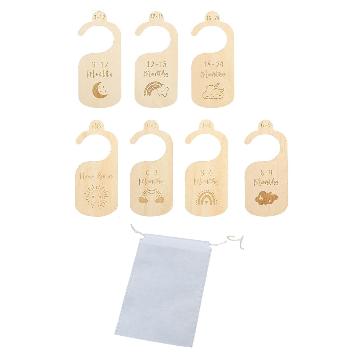 SECRET DESIRE 7 Pieces Infant Wardrobe Divider Label Hanging Clothes Dividers for Wardrobe|Other Nursery Dco