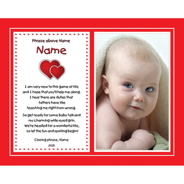First Valentine'S Day Poem Gift From Baby To Daddy, 8X10 Inch Print Personalized With Names And Photo