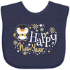 Inktastic Happy New Year With Cute Penguin Baby Bib Navy Blue 3921E
