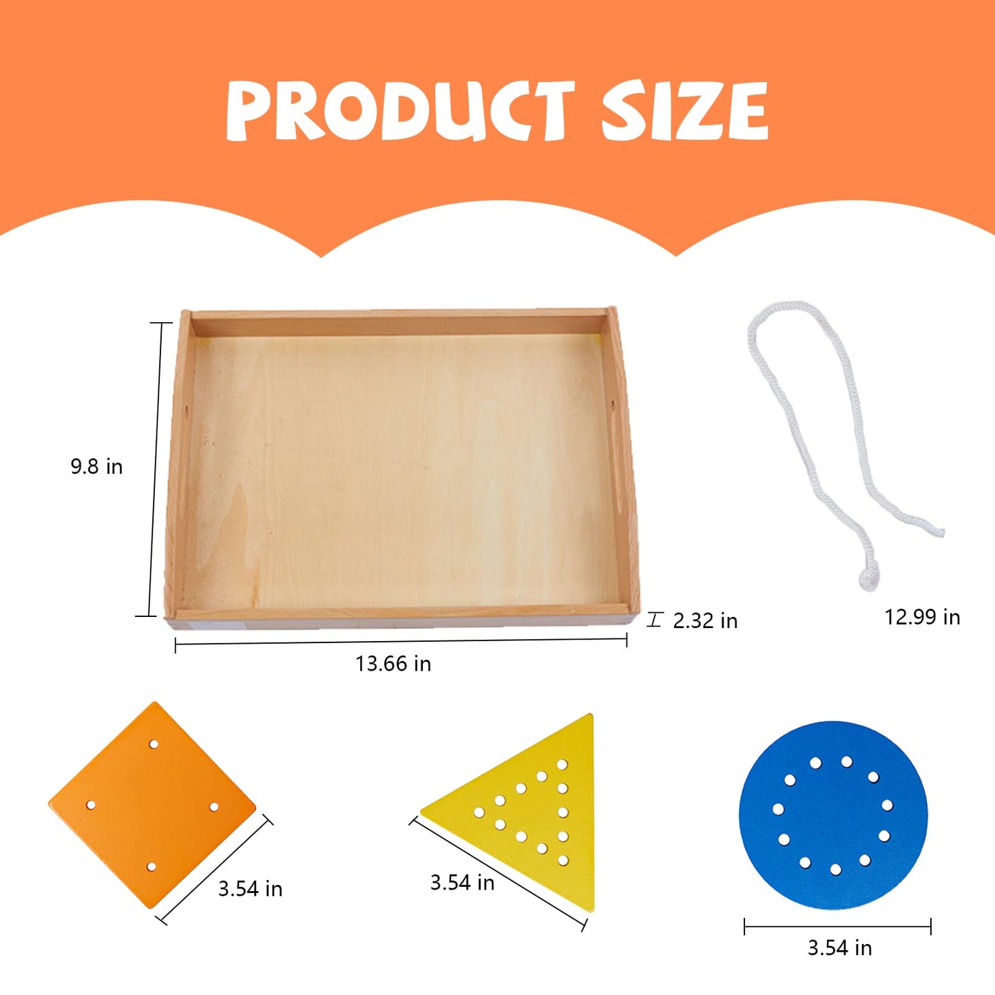 Wooden Toddler Beads and String Lacing Toy Set with Tray - Educational Threading Game for Fine Motor Skills Development - Lacing