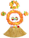 Fighting To Achieve 30Cm Hawaiian Grass Skirt Performance Costume Set For Girls