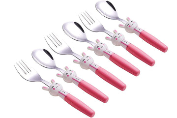 Annova Kids Silverware 6 Pieces Set Children'S Flatware - Stainless Steel Cutlery - 3 X Safe Forks, 3 X Dinner Spoons - Safe Tod
