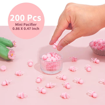 200 Mini Pacifiers Baby Shower Game Girl, 0.86 Plastic Pacifiers Baby Shower Game, Bulk Baby Shower Pacifiers For Gender Reveal