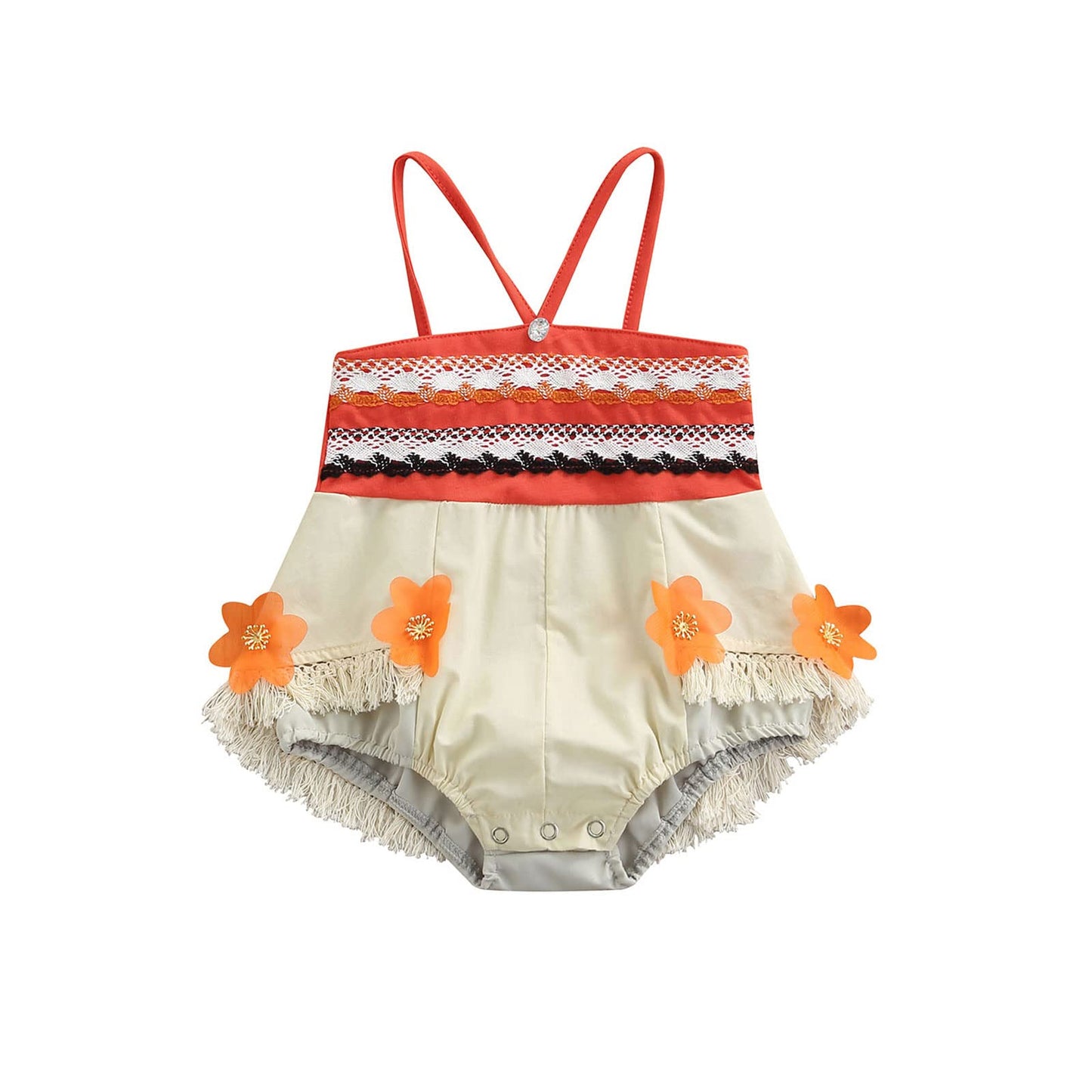 Baby Girl Moana Fancy Dress Romper Sister Matching Ruffle Lace Outfits Costume (0-6 Months, Romper #1)