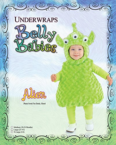 Underwraps Baby'S Alien Belly-Babies, Green, X-Large