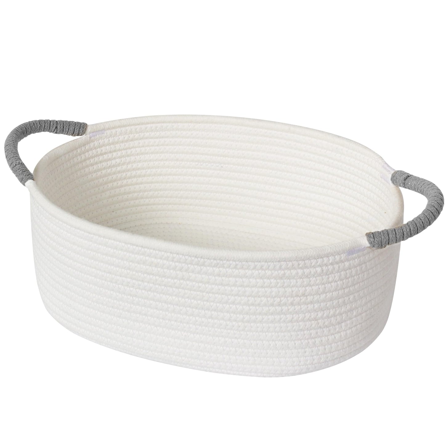 WILLITAT Baskets for Gifts Empty, Small Woven Cotton Rope Gift Basket for Organizing, Wicker Pet Toy Bin Box for Dog Cat, Cute B