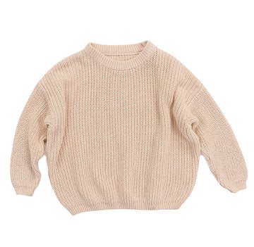 Toddler Baby Girls Knitted Sweater Fall Winter Warm Pullover Tops For Kids Boy Girl Outfits Clothes (6-12 Months, Beige New)