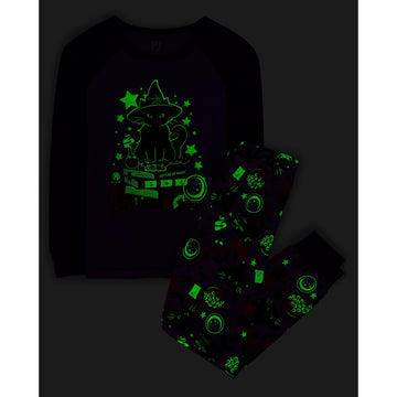 The Children'S Place,Unisex Baby,And Kids, Sibling Matching, Holiday Pajama Sets, Cotton,Witchy Cat Halloween,6 Months