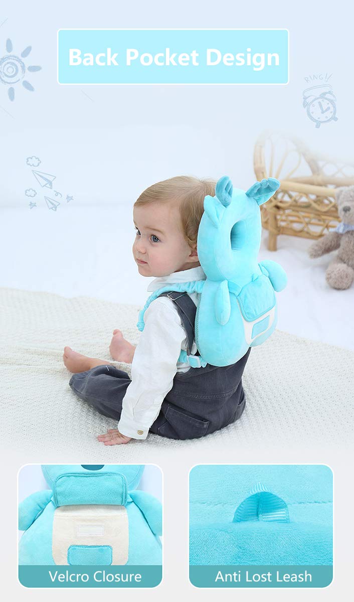 Head Safety Protector Pad For Baby Toddler Walker,Infant Talking Head Protection Backpack Cushion (Yellow Lion)